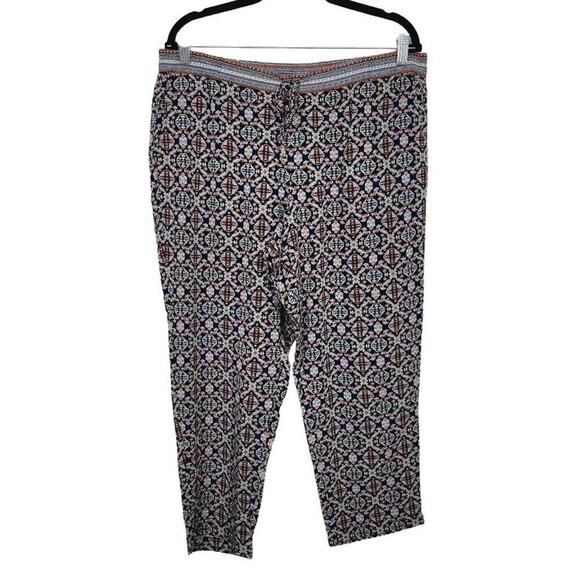 J. Jill Womens Black Bohemian Ponte Pull On Straight Leg Lounge Pants Size LP - Picture 1 of 12